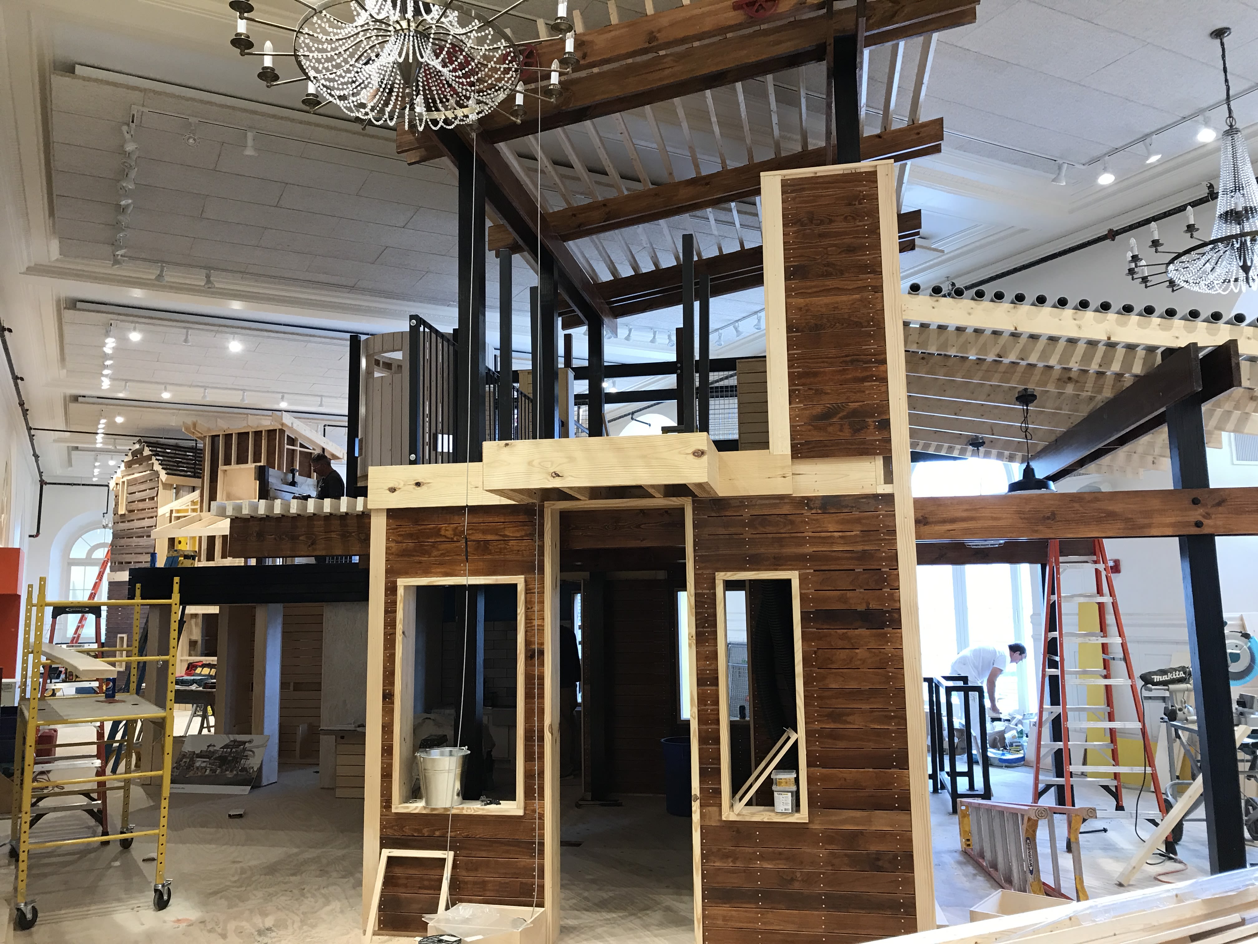 Abstract blur of green and blue water waves